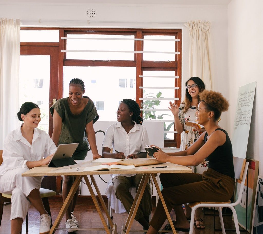 team communicating in meeting