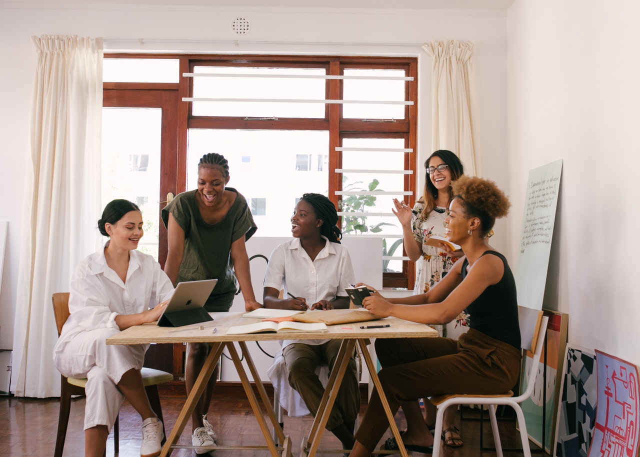 team communicating in meeting