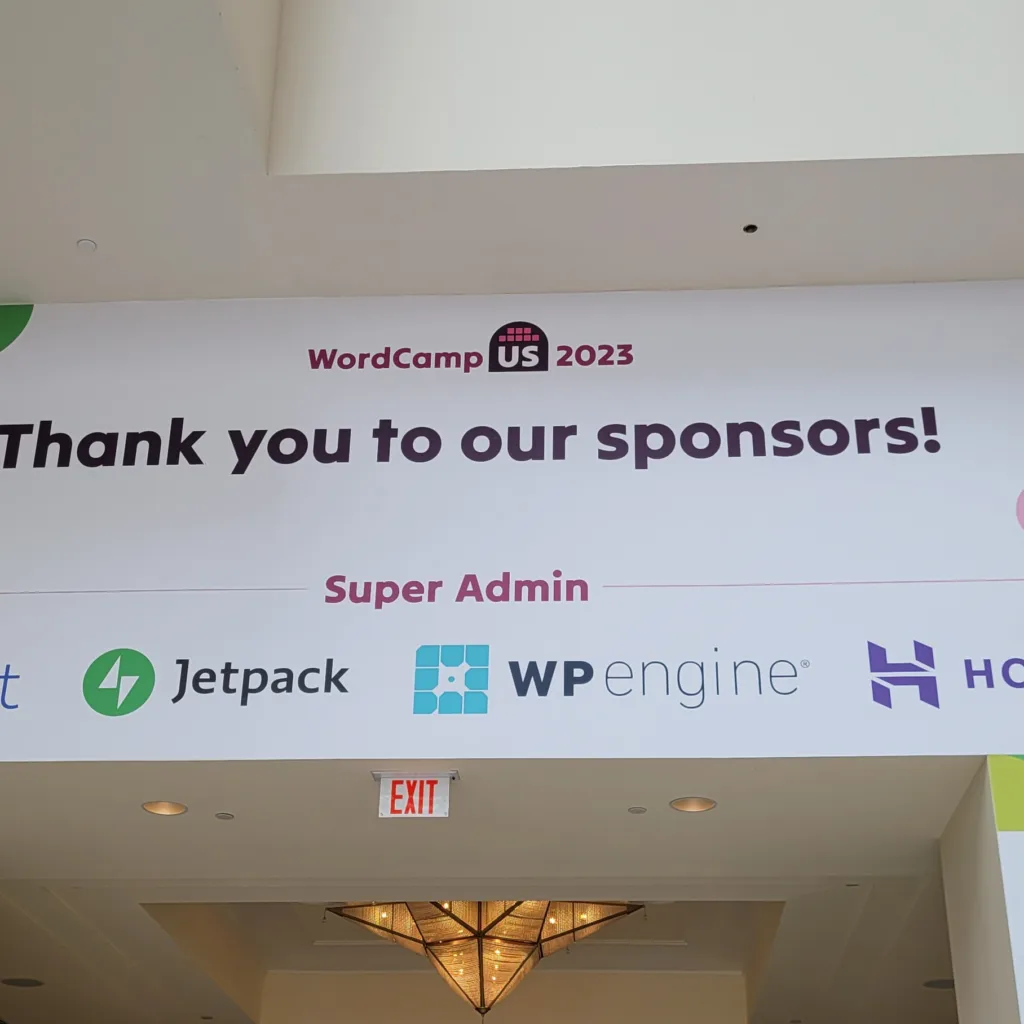 The entrance to the area at the Gaylord National Resort where WordCamp was hosted this year.