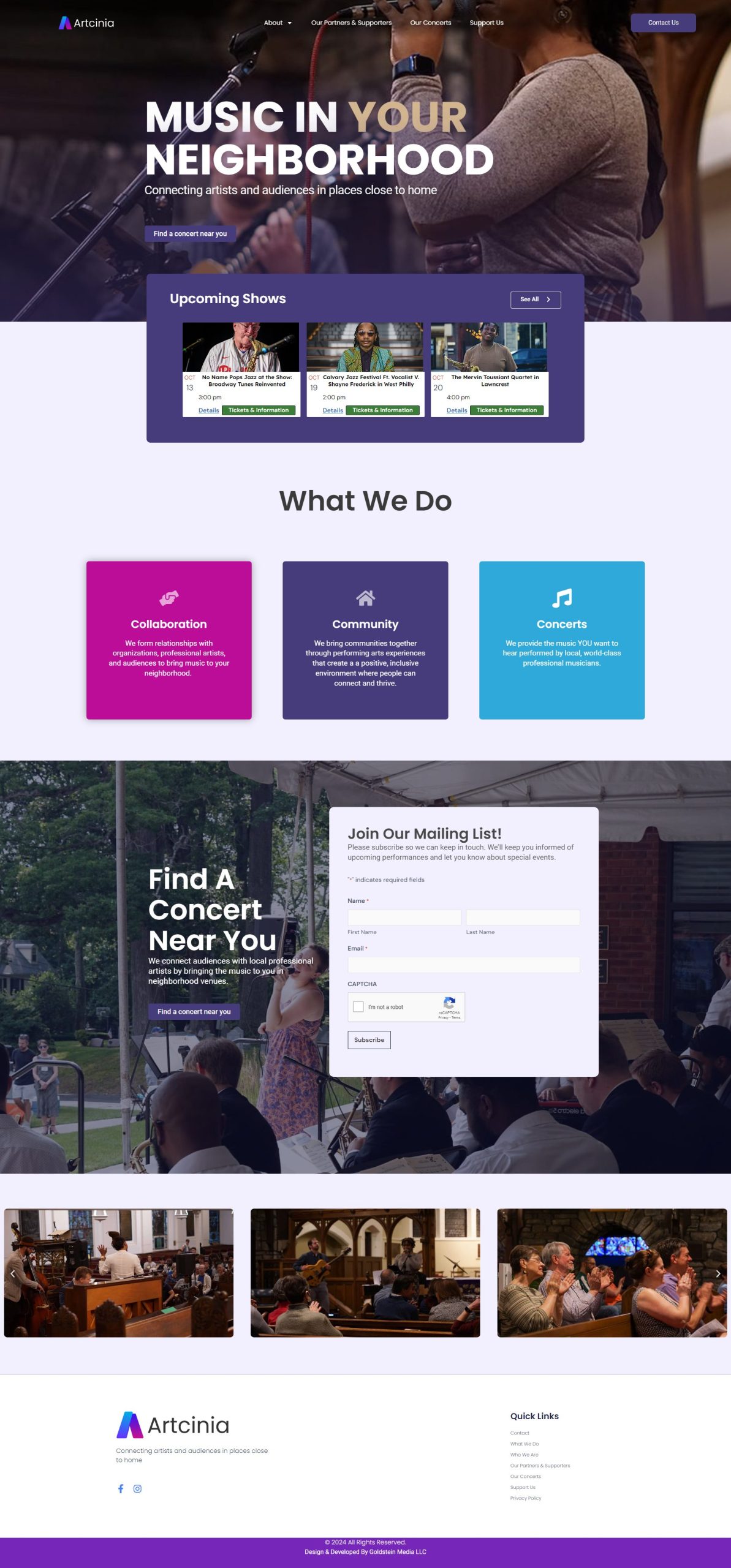 Artcinia Homepage