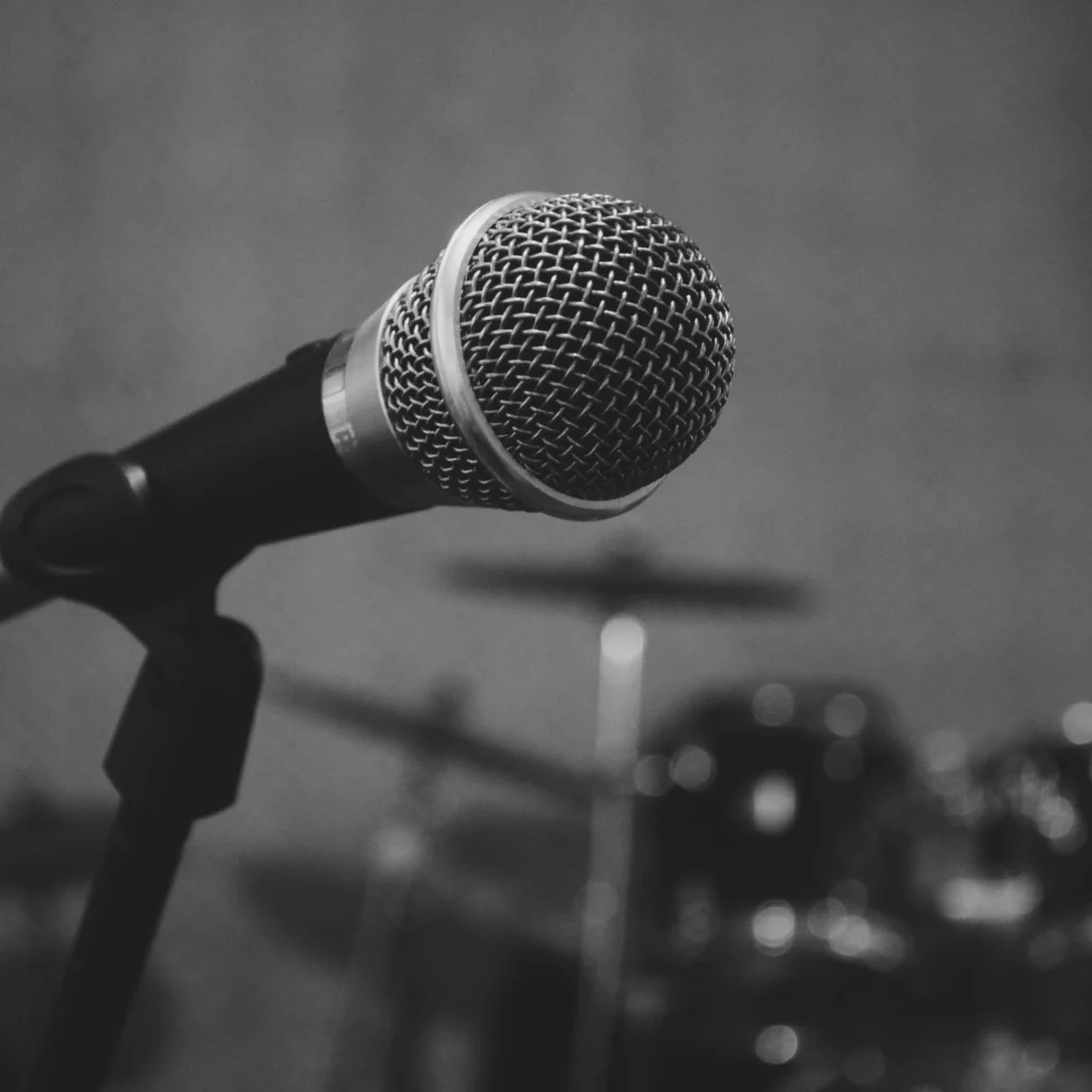 Close-up of a microphone.