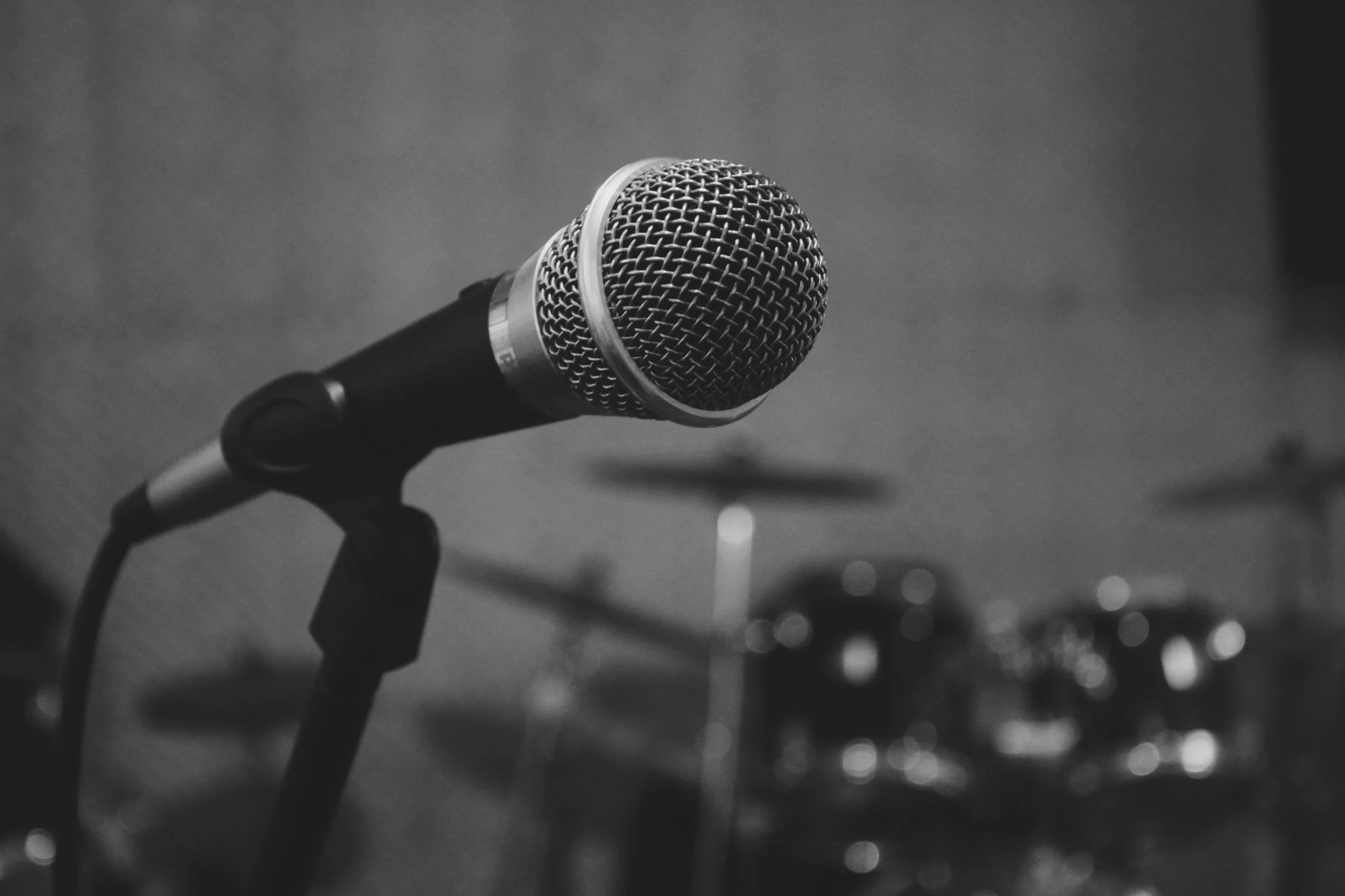 Close-up of a microphone.